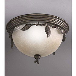 Olde Bronze 2-light Flush Mount 