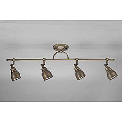 Bronze-finish 4-light Flush Rail Ceiling Fixture
