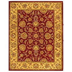 Hand-tufted Heritage Kerman Red/ Gold Rug (7'6 x 9'6)