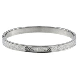 Stainless Steel Braided Celtic Love Knot Bangle