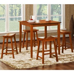Salvador Oak 5-piece Pub Set with 24-inch Stools