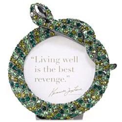 Kenneth Jay Lane Green Crystal Snake Picture Frame