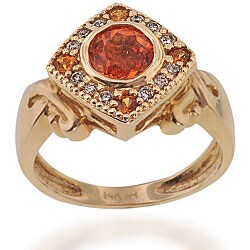 Michael Valitutti 14k Gold Spessartite/ 2 1/8ct TDW Diamond Ring (I, SI)