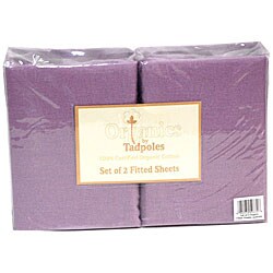 Tadpoles Flannel Organic Fitted Sheets in Lavender (Set of 2)