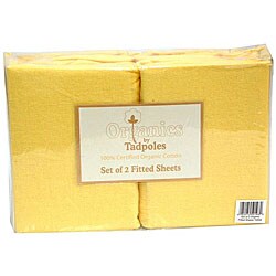 Tadpoles Flannel Organic Fitted Sheets in Yellow (Set of 2)