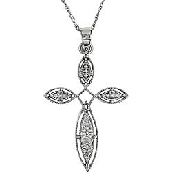 10k Gold 1/10ct TDW Diamond Cross Necklace