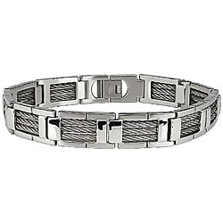 Stainless Steel Cable Link Bracelet | Overstock.com