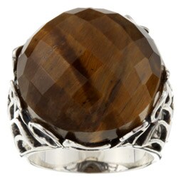 Meredith Leigh Sterling Silver Tiger's Eye Moon Star Shank Ring