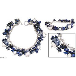Sterling Silver 'Indigo Spirit' Sodalite Bracelet (Peru)