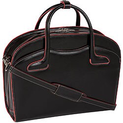 McKlein Black Barrington Italian Leather Laptop Briefcase