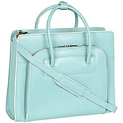 McKlein Blue Lake Forest Italian Leather Laptop Briefcase