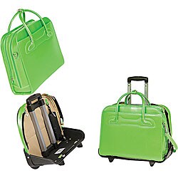 McKlein Green Willowbrook Detachable-Wheeled Laptop Briefcase