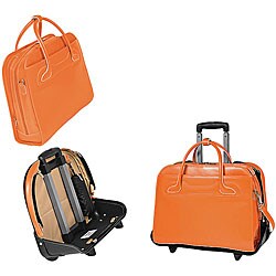 McKlein Orange Willowbrook Detachable-Wheeled Laptop Briefcase