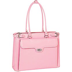 McKlein Pink Winnetka Italian Leather Laptop Briefcase