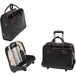 McKlein Black Willowbrook Detachable-Wheeled Laptop Briefcase