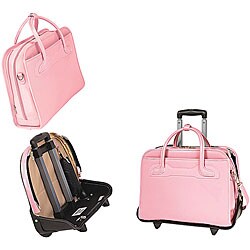 McKlein Pink Willowbrook Detachable-Wheeled Briefcase