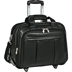 McKlein Black Damen 17in, Detachable-Wheeled Laptop Case