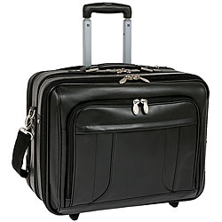 McKlein Black LaSalle 17in. Wheeled Laptop Overnighter