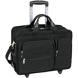 McKleinUSA CLINTON (Black) 17in. Detachable-Wheeled Laptop Case