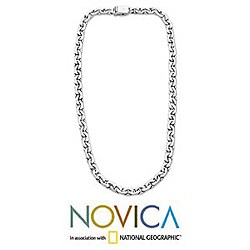 Sterling Silver 'Ocean Current' Chain Necklace (Indonesia)