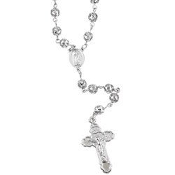 Sterling Silver 28-inch Rosary Necklace