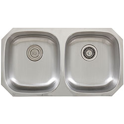 Ticor Undermount Stainless Steel 16 Gauge Double Bowl Kitchen Sink 