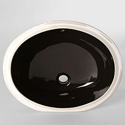 Geyser Black Vitreous Porcelain Ceramic Undermount Bathroom Sink