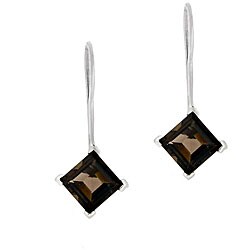 Sterling Silver Smokey Quartz Drop Earrings