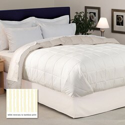 300 Thread Count Reversible White to Bamboo Print Down Blanket