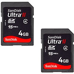 SanDisk 4GB Ultra II SDHC Memory Cards (Case of 2)