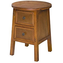 Wood 2-drawer Round Telephone Table