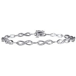 10k White Gold and 1/10ct TDW Diamond Bracelet (H, SI1-SI2)