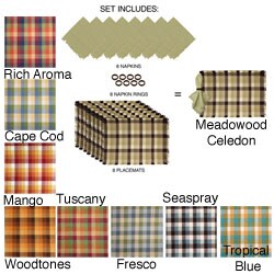Newton Check 24-piece Placemat Set 