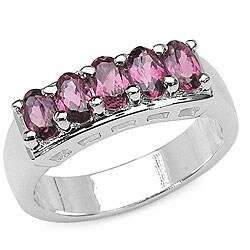 Sterling Silver Rhodolite Ring (Size 7)