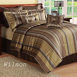 Wilson 8-piece Green Stripe Comforter Set