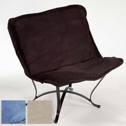 Black Wrought Iron/ Microfiber Mona Chair
