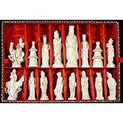 Hand-painted Chinese Mythology Bone Chess Game Set