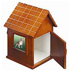 Natural Wood Large Dog House Pet Urn - For dogs up to 90 lbs