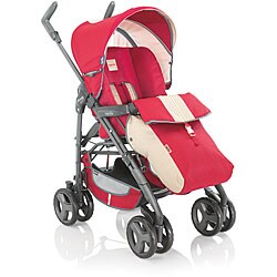 Red Zippy Stroller with Boot Cover