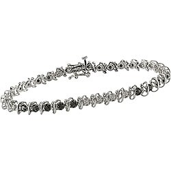 14k Gold 1ct TDW Black and White Diamond Bracelet (J-K, I3)