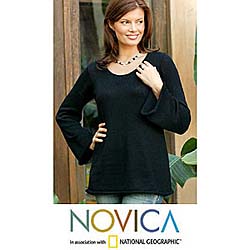 Alpaca 'Black Charisma' Wool Sweater (Peru)