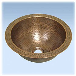Ticor Undermount Copper Hammered Bathroom Vanity Sink