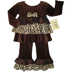 JoJo Designs Chocolate Cream Leopard Rumba Outfit