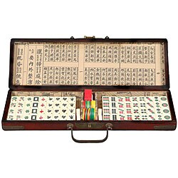 Hand-painted 'Birds and Flowers' Mahjong Game