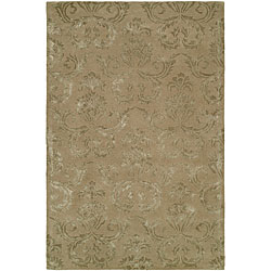 Hand-tufted Beige Wool-blend Rug (7'9 x 9')