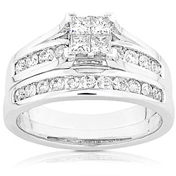 14k Gold 1ct TDW Princess Diamond Bridal Ring Set (H-I, I1-I2)