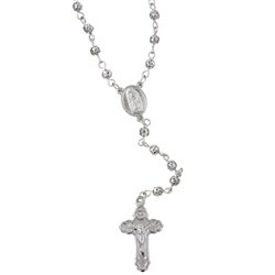 Sterling Silver 24-inch Rosary Necklace