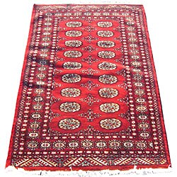 Pakistani Pak Bokhara Red Rug (3' x 5')
