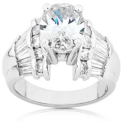 Platinum 5 1/3ct TDW Diamond Engagement Ring (J, I1) (Size 6.5)