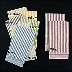 Italian Linen/ Cotton Stripe Guest Towels (Set of 2)